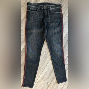 Emoprio Armani black(darkest gray)Red line both sides-size 31-(M/L)Women’s Denim